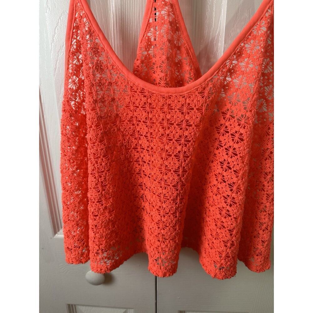 Pink Victoria Secret Top Womens M/L Beach Cover Up Crop Macrame Neon Halter - Picture 3 of 7